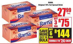 Boxer Superstores RAMA Original 70% Fat Spread Brick offer