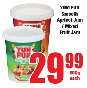 Boxer Superstores YUM FUN Smooth Apricot Jam/ Mixed Fruit Jam offer