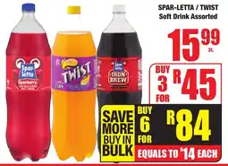 Boxer Superstores SPAR-LETTA/ TWIST Soft Drink Assorted offer