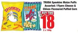Boxer Superstores TRUDA Spookies Maize Puffs Assorted/ Flyers Cheese & Chives Flavoured Puffed Corn offer