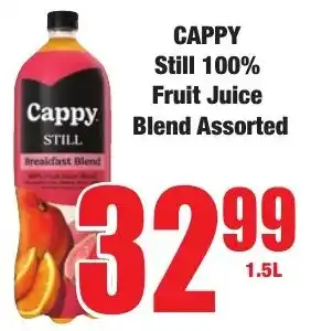 Boxer Superstores CAPPY Still 100% Fruit Juice Blend Assorted offer