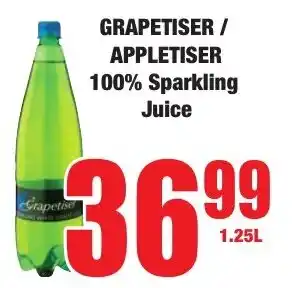 Boxer Superstores GRAPETISER/ APPLETISER 100% Sparkling Juice offer