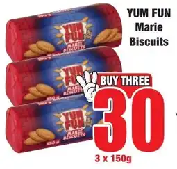 Boxer Superstores YUM FUN Marie Biscuits offer