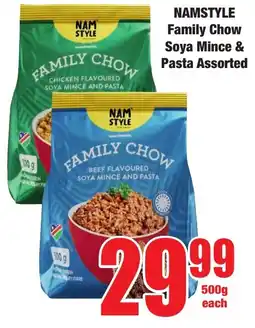 Boxer Superstores NAMSTYLE Family Chow Soya Mince & Pasta Assorted offer