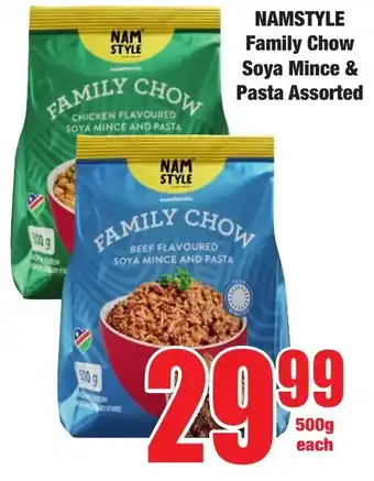Boxer Superstores NAMSTYLE Family Chow Soya Mince & Pasta Assorted offer