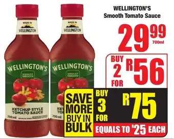 Boxer Superstores WELLINGTON'S Smooth Tomato Sauce offer