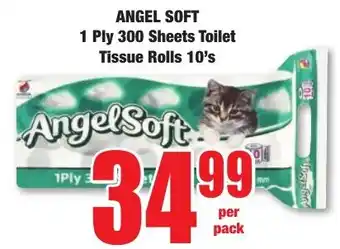 Boxer Superstores ANGEL SOFT 1 Ply 300 Sheets Toilet Tissue Rolls offer