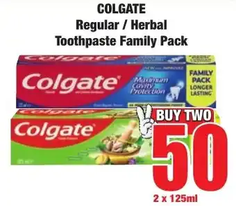 Boxer Superstores COLGATE Regular/ Herbal Toothpaste Family Pack offer
