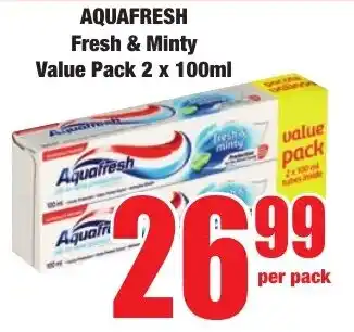 Boxer Superstores AQUAFRESH Fresh & Minty Value Pack offer