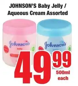 Boxer Superstores JOHNSON'S Baby Jelly/ Aqueous Cream Assorted offer