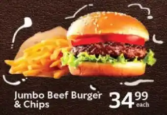 Oxford Freshmarket Jumbo Beef Burger & Chips offer
