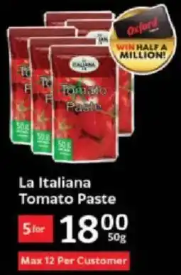 Oxford Freshmarket La Italiana Tomato Paste offer