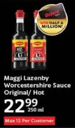 Oxford Freshmarket Maggi Lazenby Worcestershire Sauce Original/ Hot offer