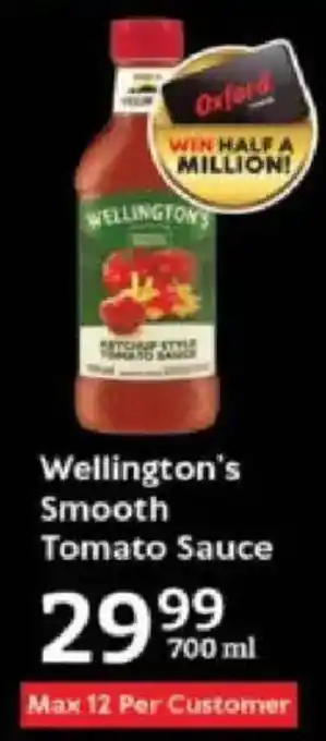 Oxford Freshmarket Wellington's Smooth Tomato Sauce offer
