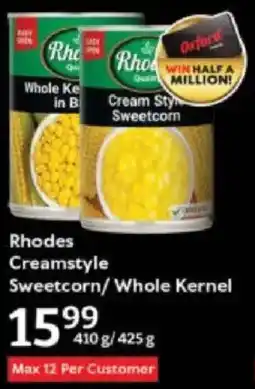 Oxford Freshmarket Rhodes Creamstyle Sweetcorn/ Whole Kernel offer