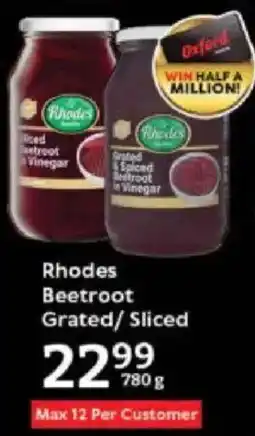 Oxford Freshmarket Rhodes Beetroot Grated/ Sliced offer