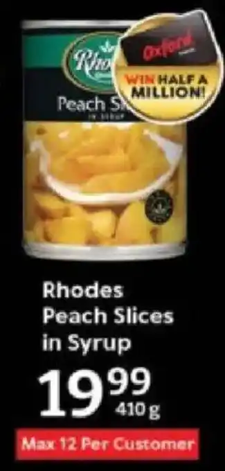 Oxford Freshmarket Rhodes Peach Slices in Syrup offer