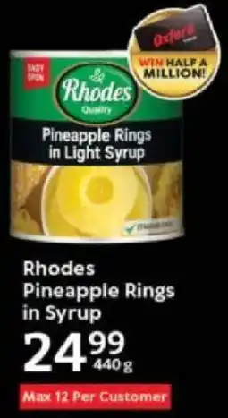 Oxford Freshmarket Rhodes Pineapple Rings in Syrup offer