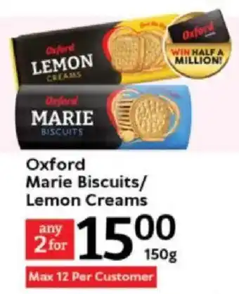 Oxford Freshmarket Oxford Marie Biscuits/ Lemon Creams offer