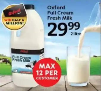 Oxford Freshmarket Oxford Full Cream Fresh Milk offer