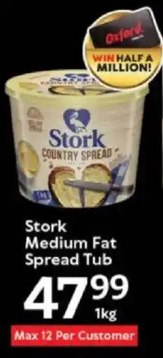 Oxford Freshmarket Stork Medium Fat Spread Tub offer