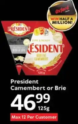 Oxford Freshmarket President Camembert or Brie offer