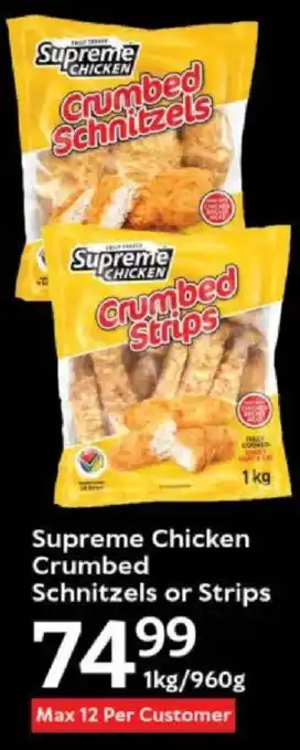 Oxford Freshmarket Supreme Chicken Crumbed Schnitzels or Strips offer