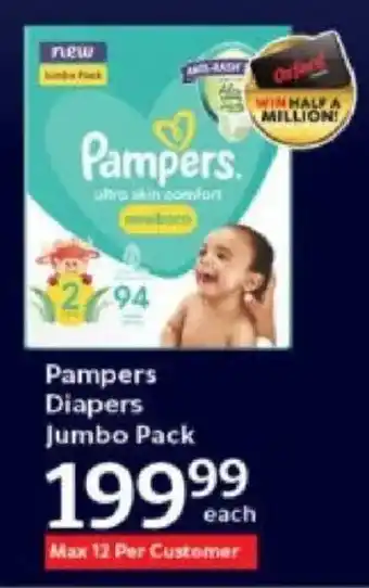 Oxford Freshmarket Pampers Diapers Jumbo Pack offer