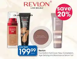 Clicks Revlon Foundation Full Cover, New Complexion, Age Defying and Illuminance Serum Tint offer