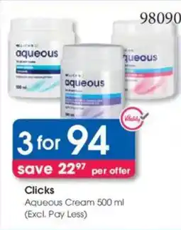 Clicks Clicks Aqueous Cream offer