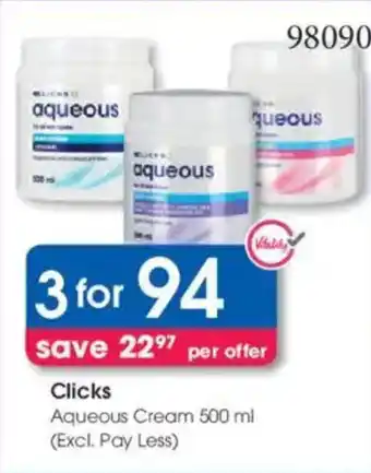 Clicks Clicks Aqueous Cream offer