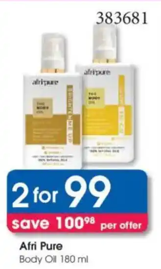 Clicks Afri Pure Body Oil offer