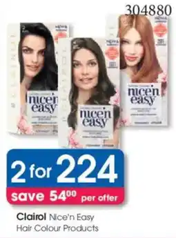 Clicks Clairol Nice'n Easy Hair Colour Products offer