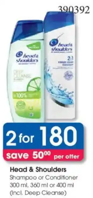 Clicks Head & Shoulders Shampoo or Conditioner offer