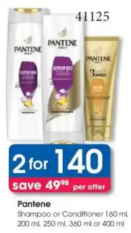 Clicks Pantene Shampoo or Conditioner offer