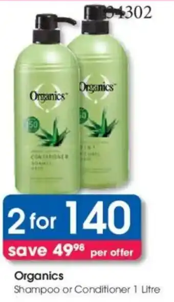 Clicks Organics Shampoo or Conditioner offer