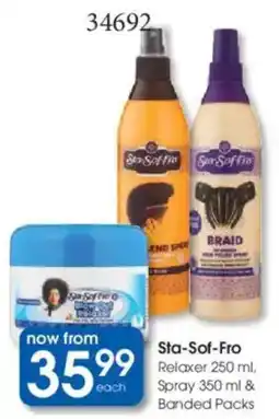 Clicks Sta-Sof-Fro Relaxer, Spray & Banded Packs offer