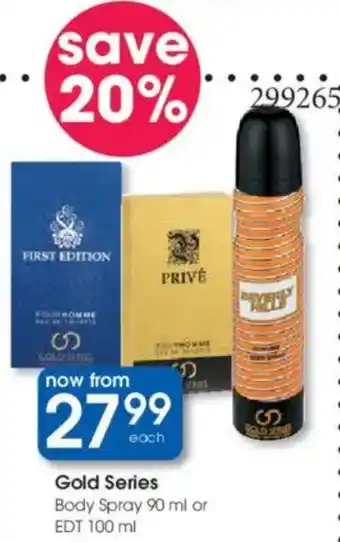 Clicks Gold Series Body Spray or EDT offer