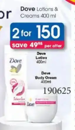 Clicks Dove Lotions & Creams offer