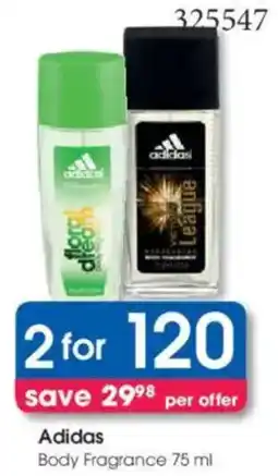 Clicks Adidas Body Fragrance offer