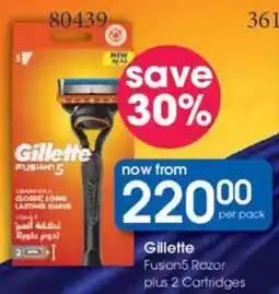 Clicks Gillette Fusion5 Razor plus 2 Cartridges offer