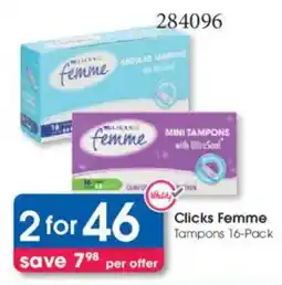 Clicks Clicks Femme Tampons offer