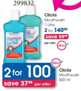 Clicks Clicks Mouthwash offer