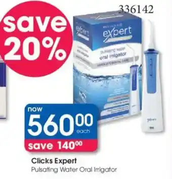 Clicks Clicks Expert Pulsating Water Oral Irrigator offer