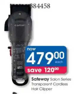 Clicks Safeway Salon Series Transparent Cordless Hair Clipper offer