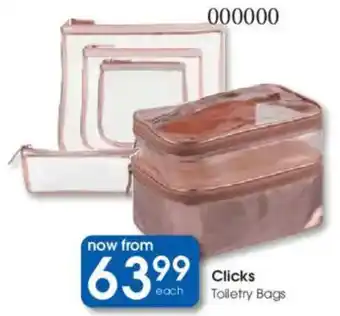 Clicks Clicks Toiletry Bags offer