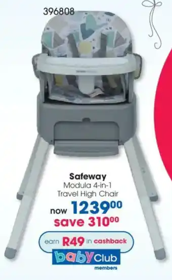 Clicks Safeway Modula 4-in-1 Travel High Chair offer