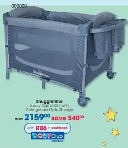 Clicks Snuggletime Luxury Camp Cot with Changer and Side Storage offer
