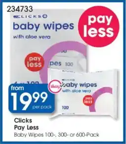 Clicks Clicks Pay Less Baby Wipes offer
