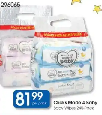 Clicks Clicks Made 4 Baby Baby Wipes offer